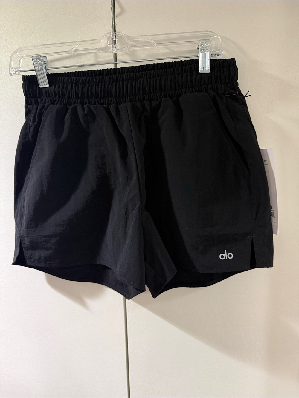 ALO Yoga Black Athletic Running Shorts with Elastic Waist
